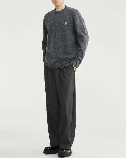 The HeartStitch Embroidered Crew Neck Sweater