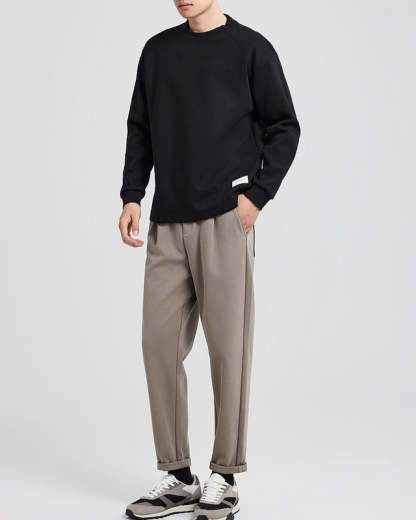 The Carver Structured Split Crew Sweater