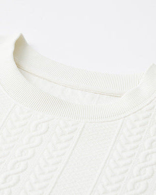 Textured Weave Cable Knit Sweater