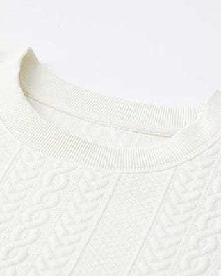 Textured Weave Cable Knit Sweater