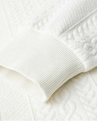 Textured Weave Cable Knit Sweater