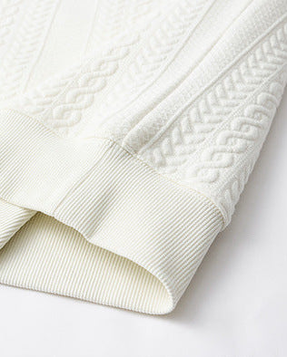 Textured Weave Cable Knit Sweater