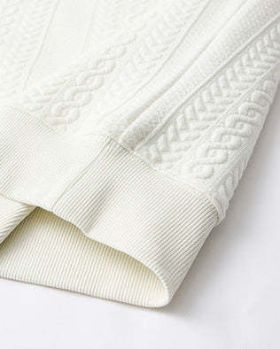 Textured Weave Cable Knit Sweater