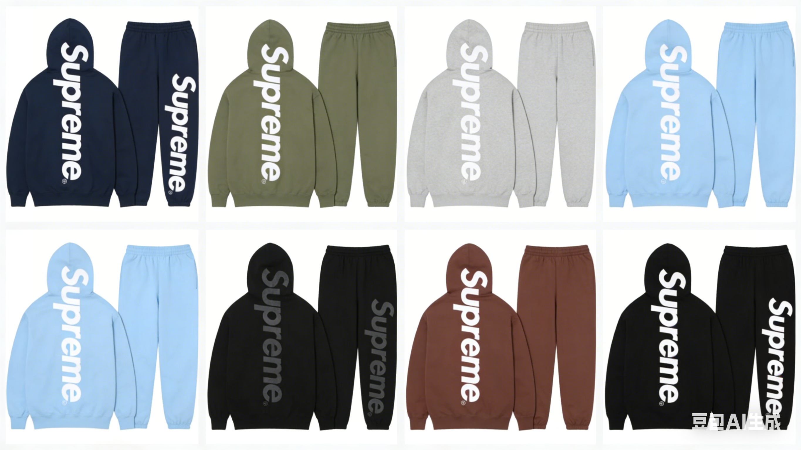 Satin Applique Hooded Sweatshirt Set