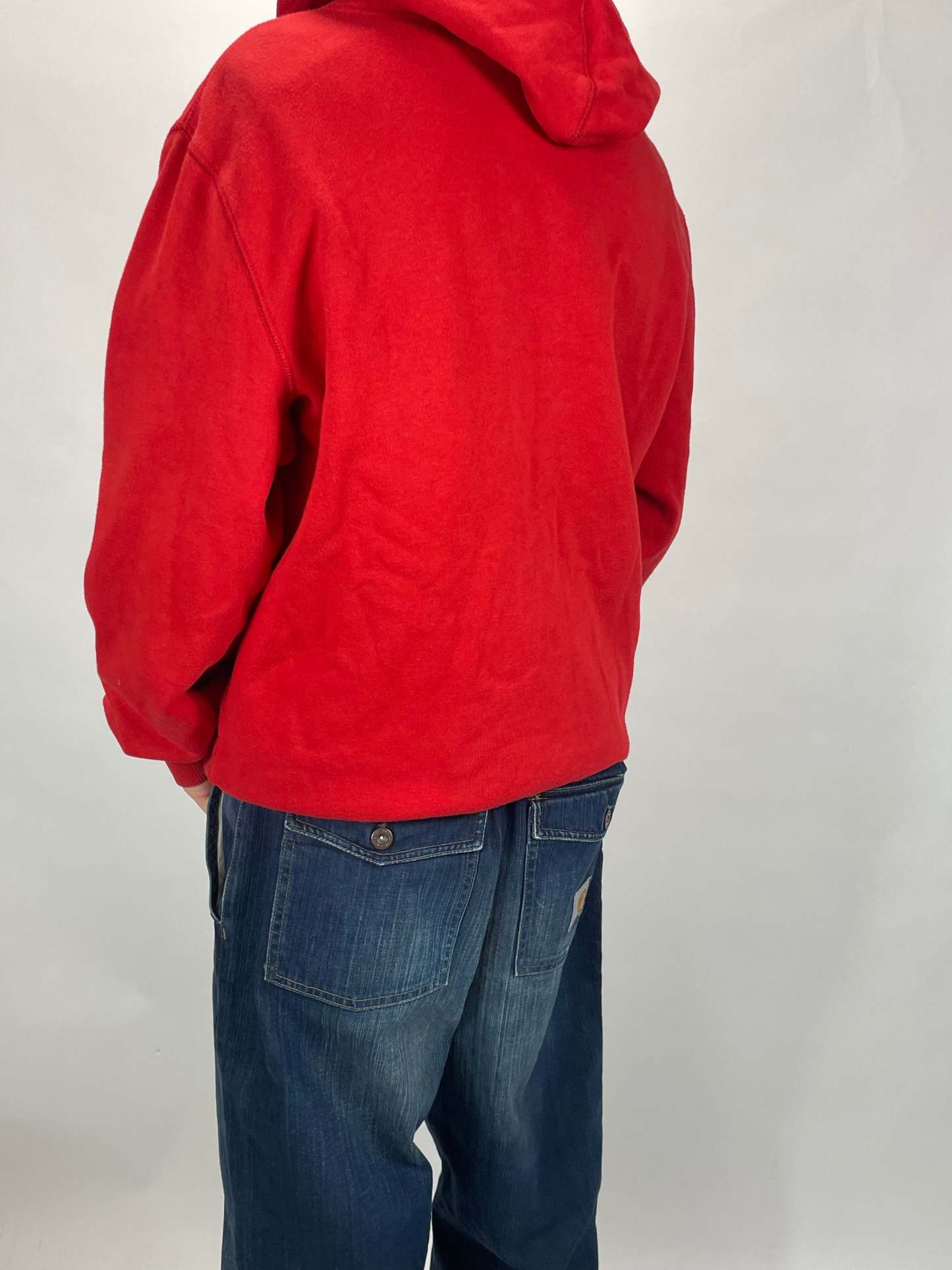 Red Nike Zip Baggy Hoodie