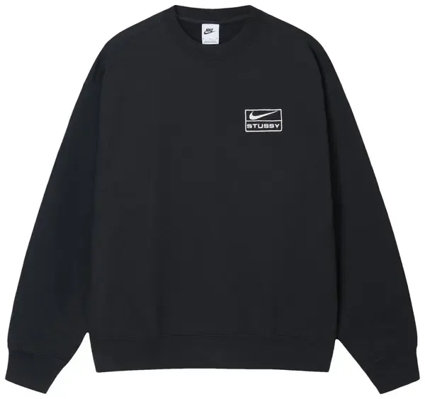 BLACK-NIKE X STUSSY WASHED FLEECE CREWNECK 