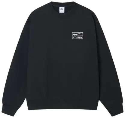 BLACK-NIKE X STUSSY WASHED FLEECE CREWNECK 