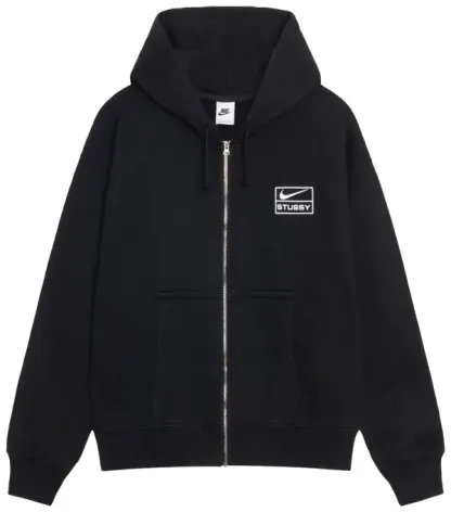 BLACK Nike x Stüssy Fleece Full-Zip Hoodie
