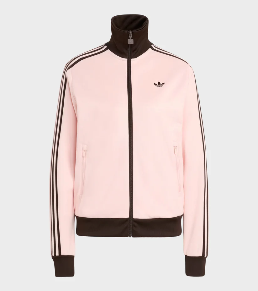 Originals classic track jacket in brown and pink