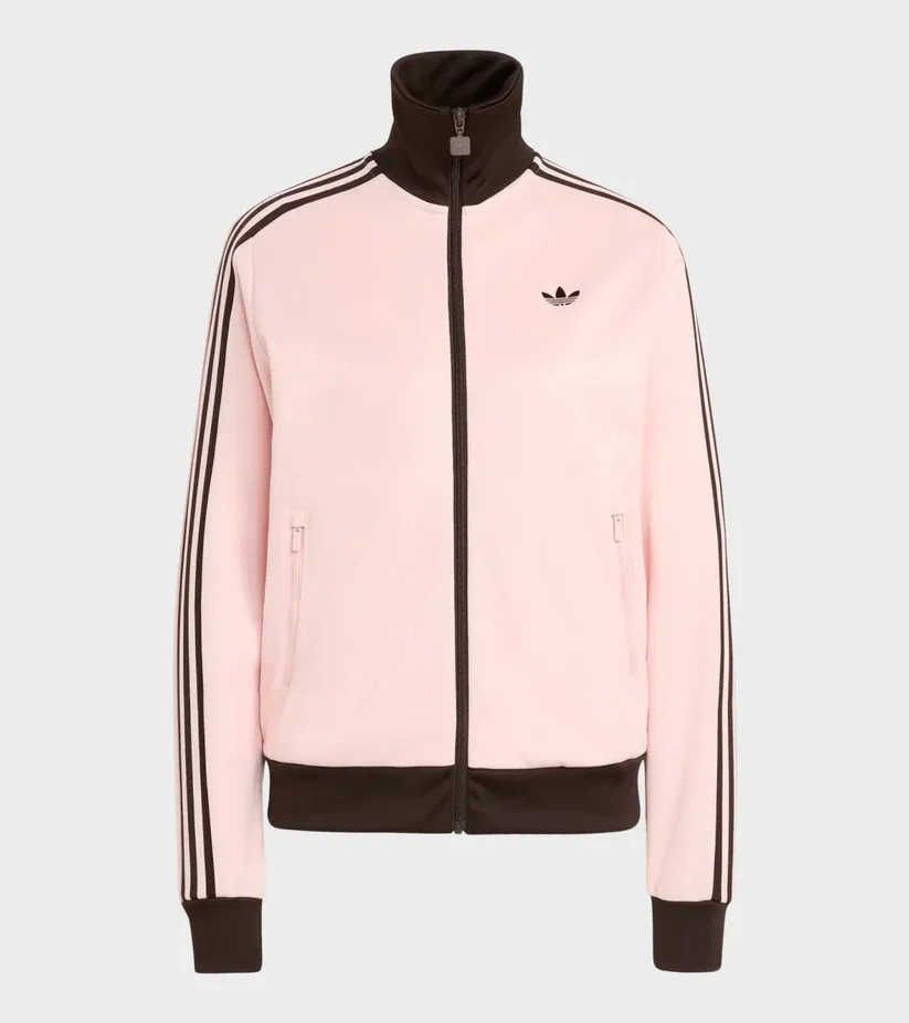 Originals classic track jacket in brown and pink