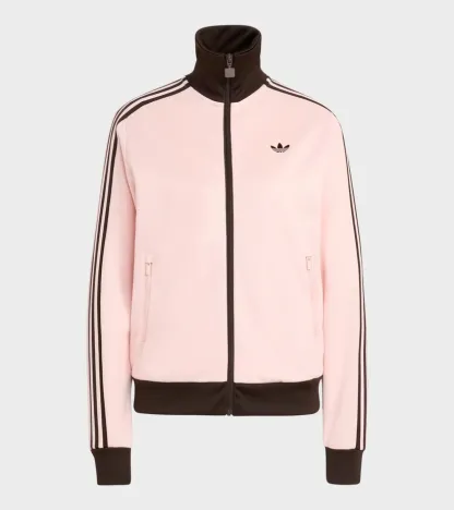 Originals classic track jacket in brown and pink