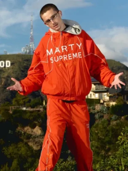 Marty Supreme Nahmias Orange Jacket Size LARGE Timothee Chalamet