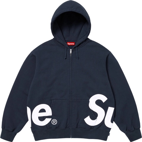 Big Logo Zip Up Hooded Sweatshirt  "Navy"