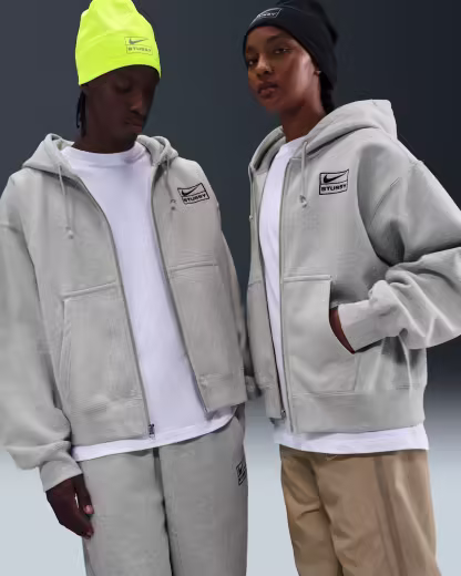 GREY Nike x Stüssy Fleece Full-Zip Hoodie