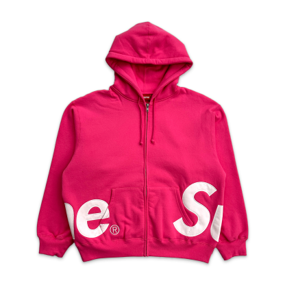 Big Logo Zip Up Hooded Sweatshirt "Magenta"