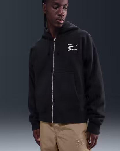 BLACK Nike x Stüssy Fleece Full-Zip Hoodie