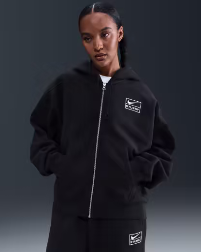 BLACK Nike x Stüssy Fleece Full-Zip Hoodie