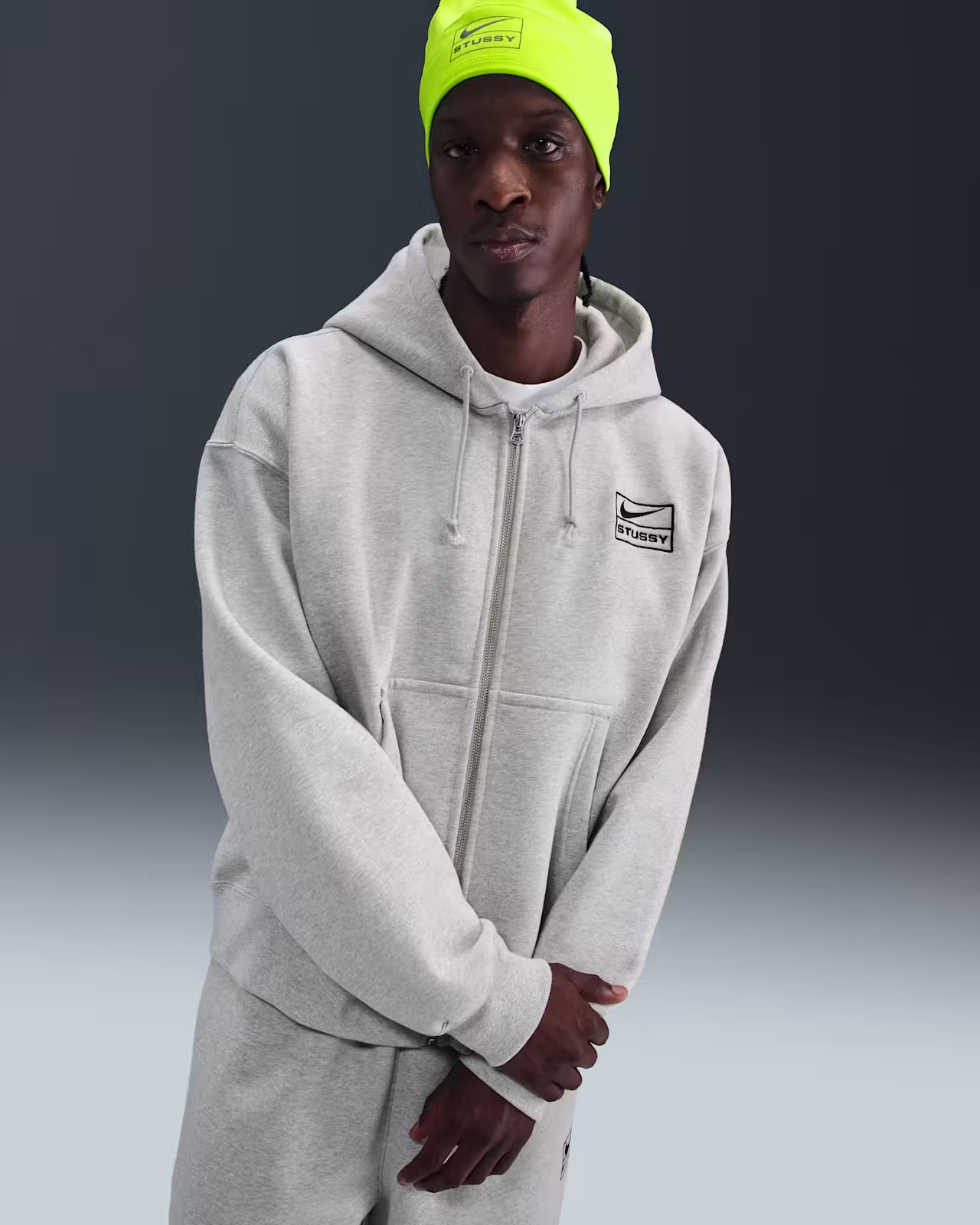 GREY Nike x Stüssy Fleece Full-Zip Hoodie
