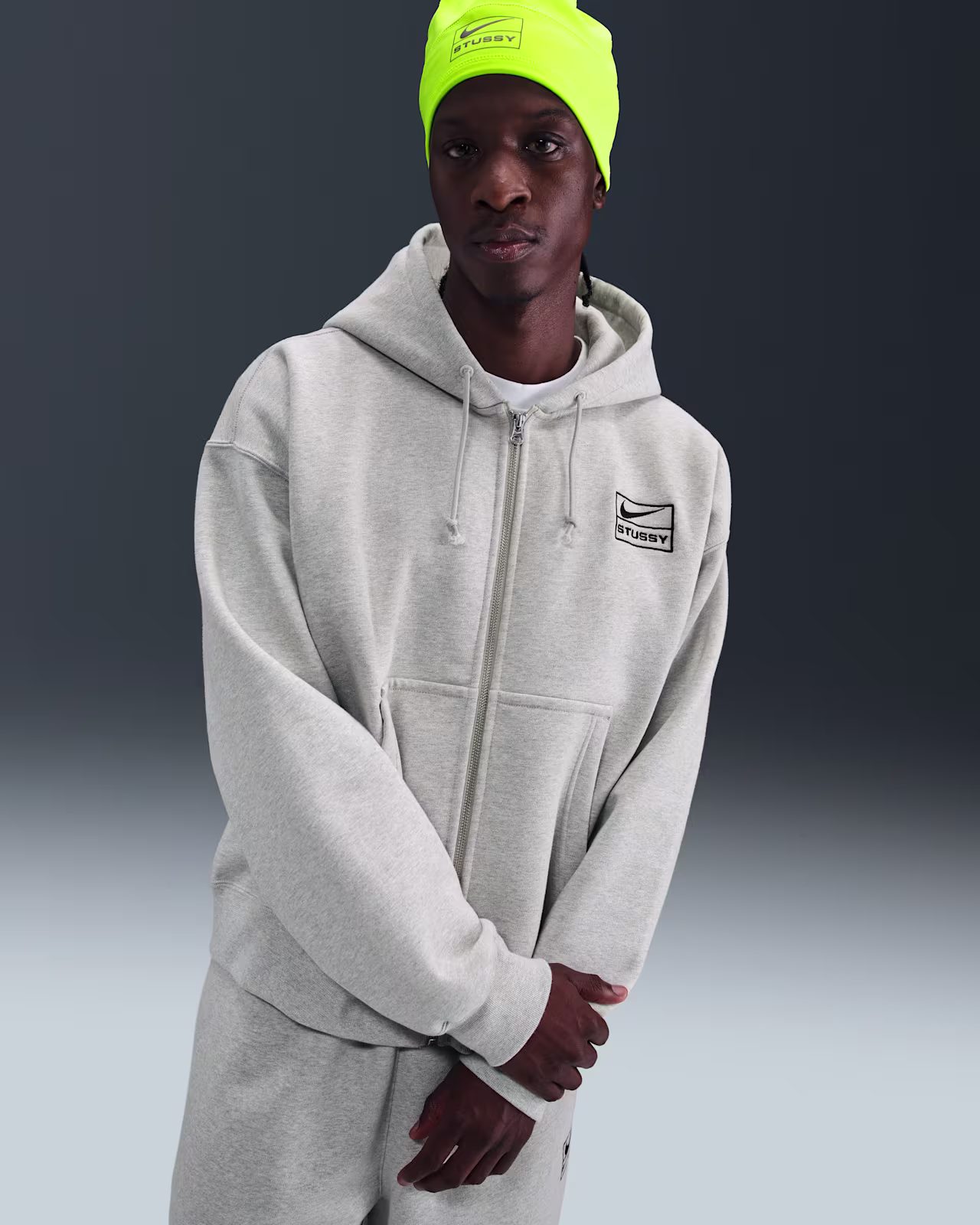 GREY Nike x Stüssy Fleece Full-Zip Hoodie