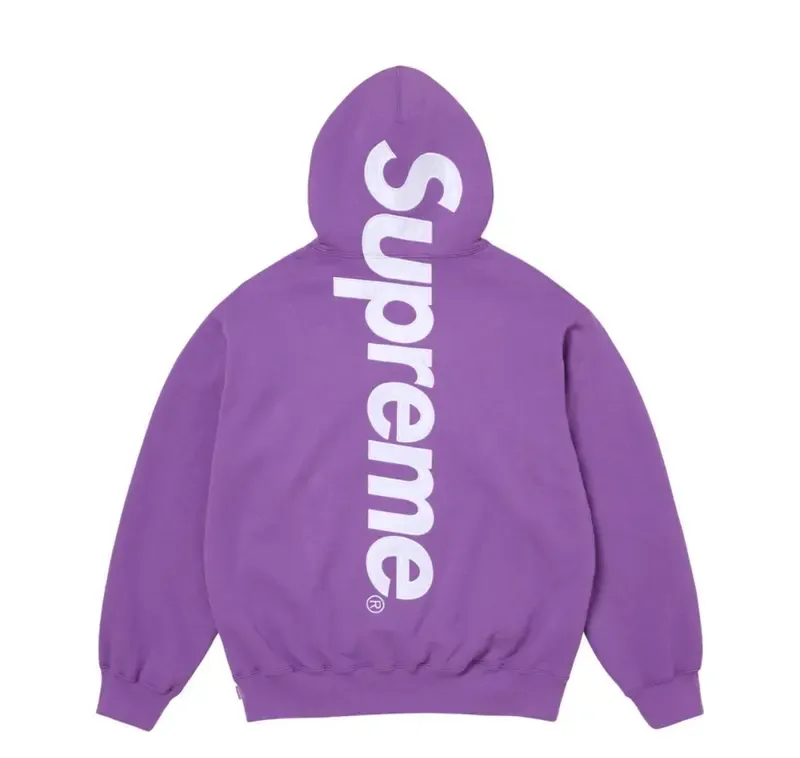Supreme Satin Applique Hooded Sweatshirt FW25 Purple