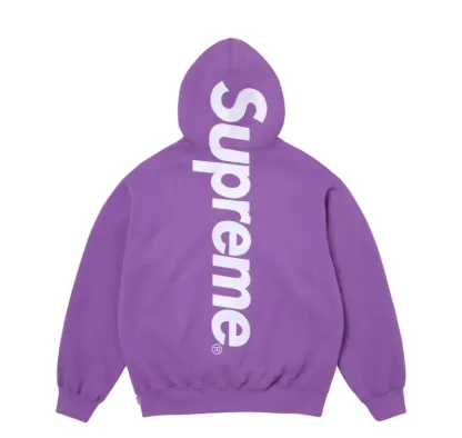 Supreme Satin Applique Hooded Sweatshirt FW25 Purple