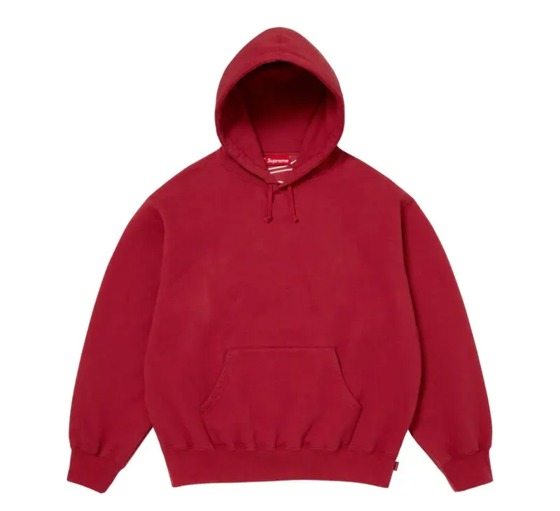 Supreme Satin Applique Hooded Sweatshirt FW25 Dark Red