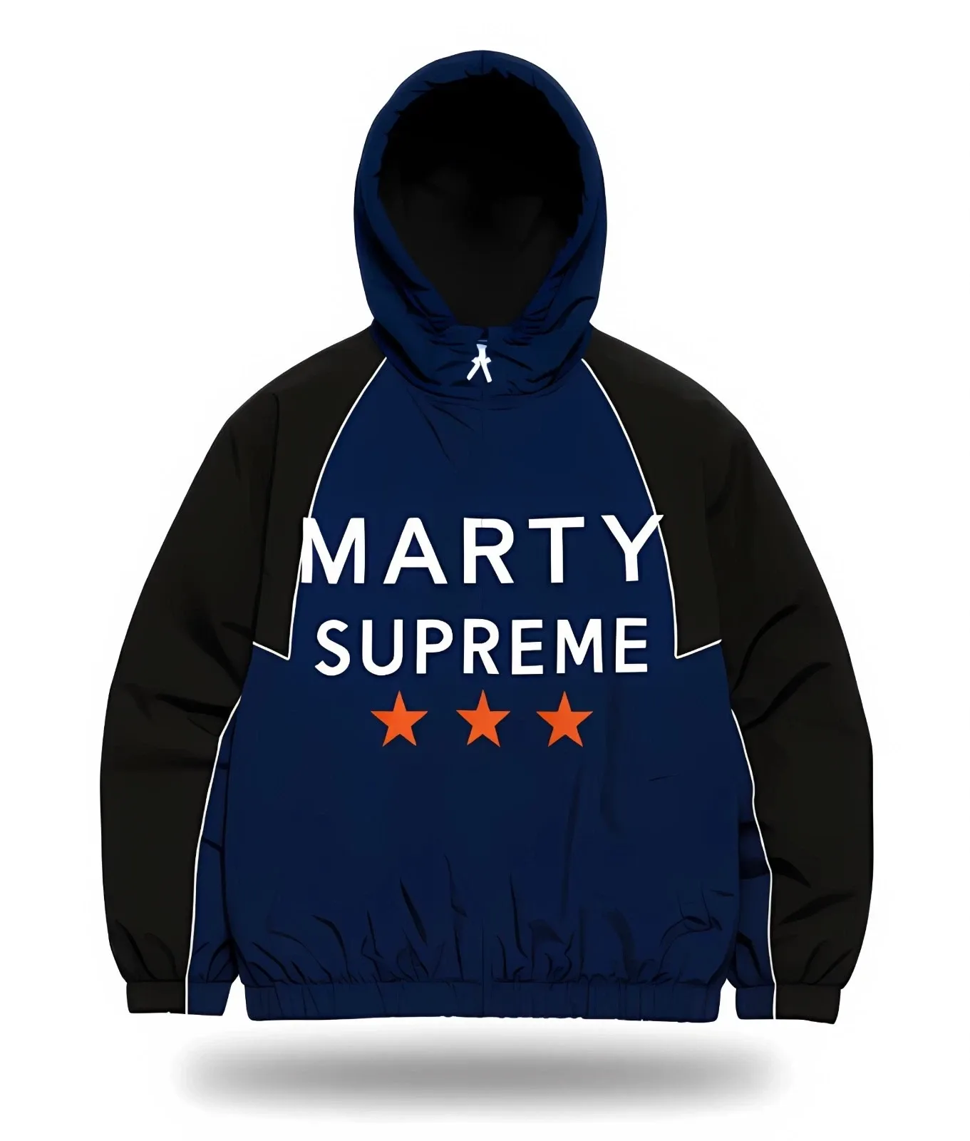 Marty Inspired Hooded Blac/Navy Blue Color Bomber Style Jacket Parashot Hoodie