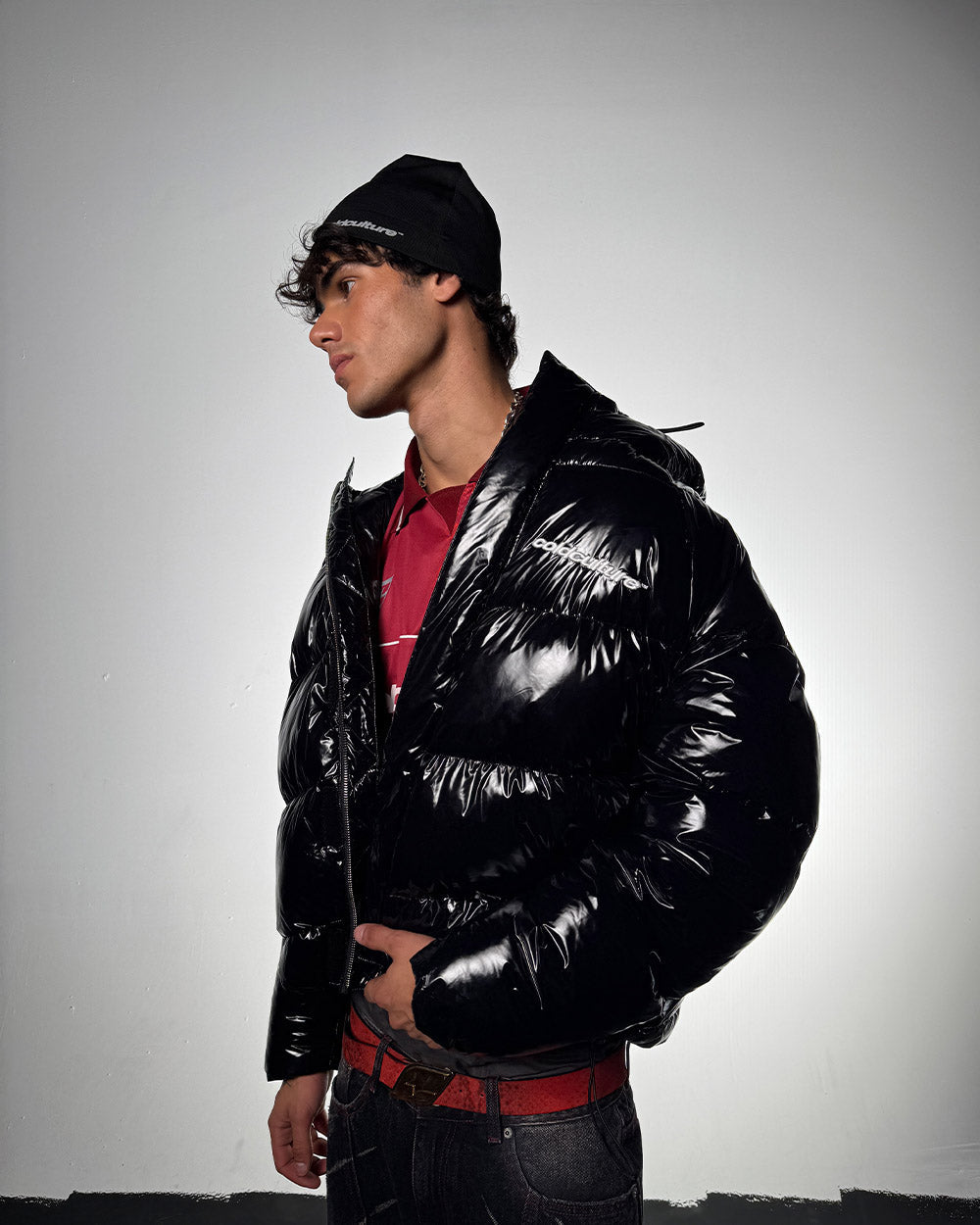 SPIRAL PUFFER GLOSSY BLACK