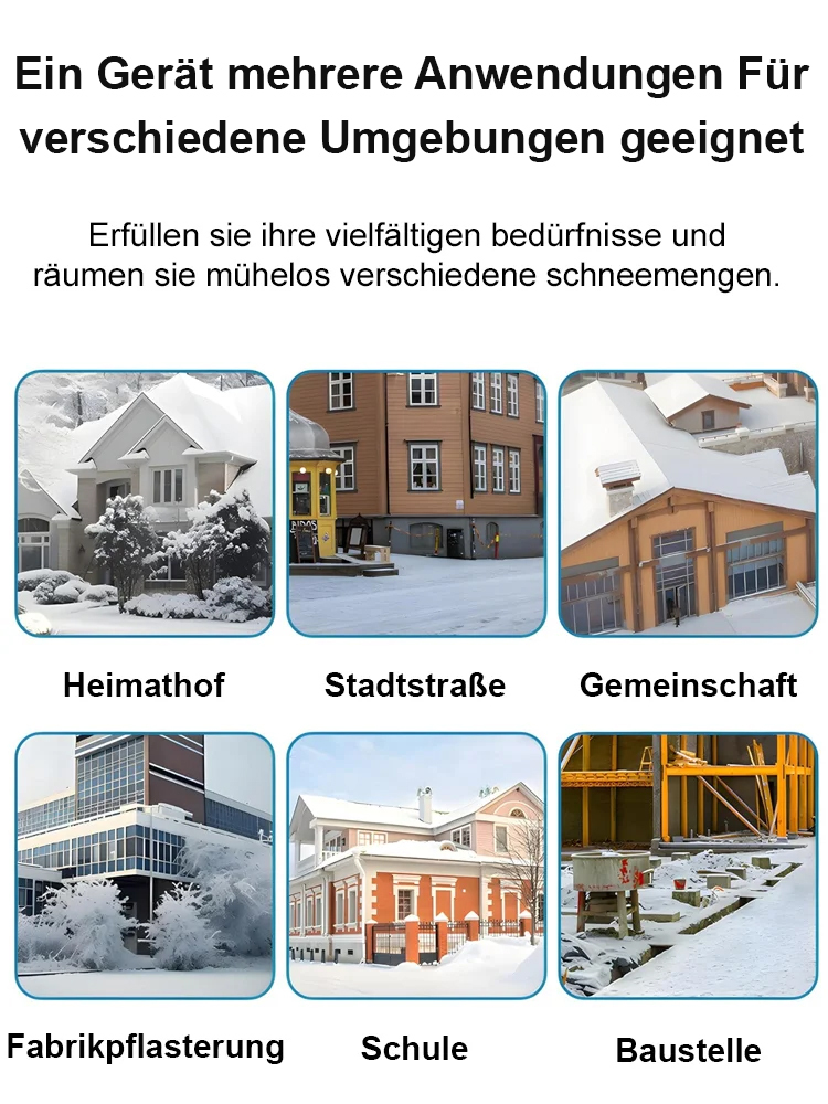 Faltbare, tragbare Schneefräse für den Hausgebrauch – in nur 1 Minute 300 m² Schnee räumen, selbst 30 cm hohe Schneeschichten sind kein Problem