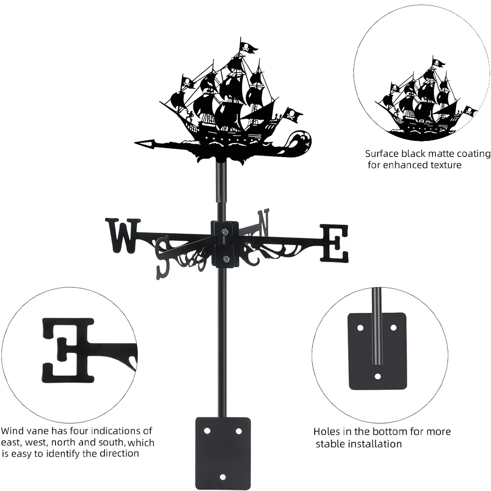 Pirate Ship Stainless Steel Weathervane