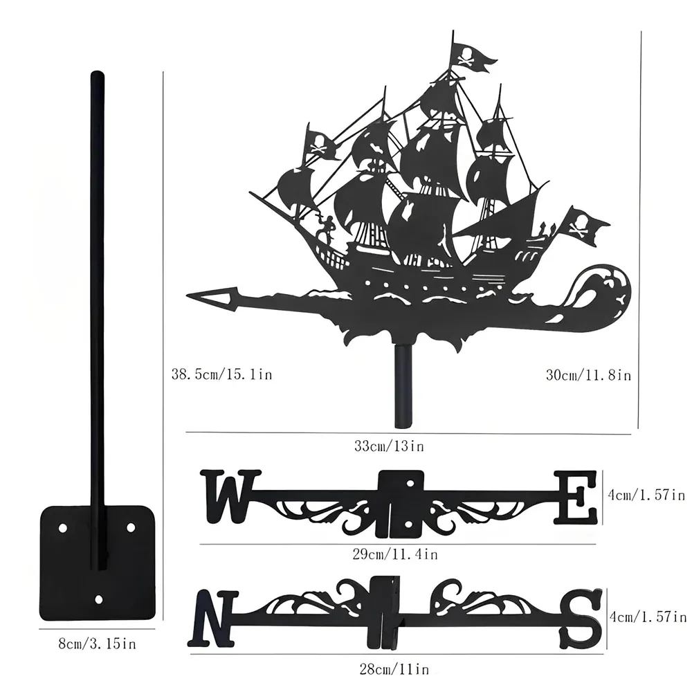 Pirate Ship Stainless Steel Weathervane