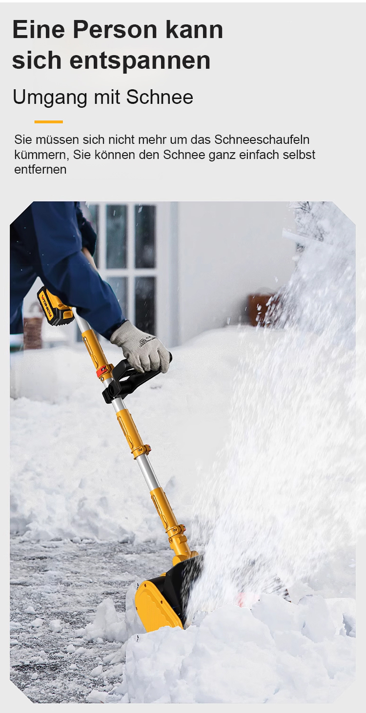 Faltbare, tragbare Schneefräse für den Hausgebrauch – in nur 1 Minute 300 m² Schnee räumen, selbst 30 cm hohe Schneeschichten sind kein Problem