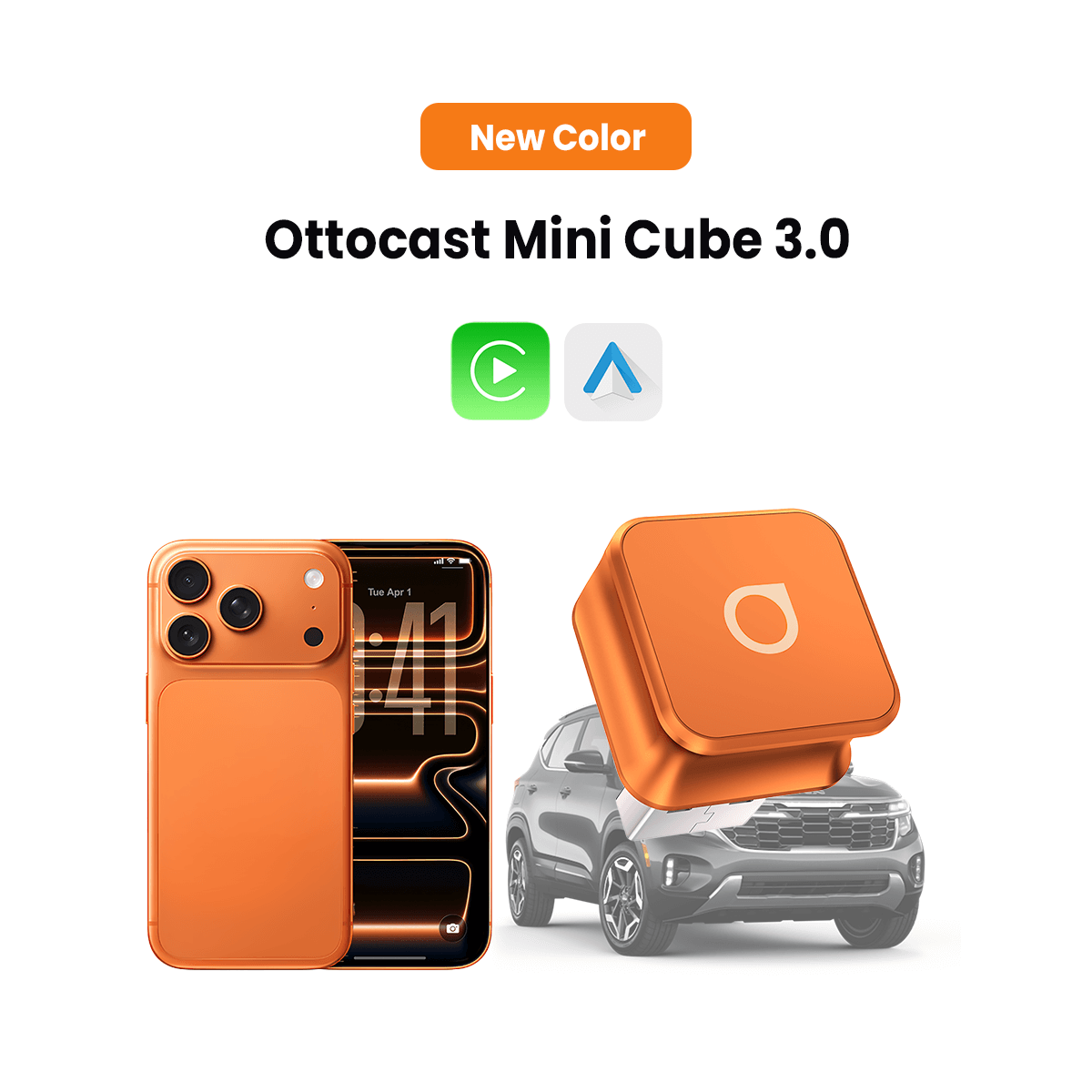 Ottocast Mini Cube 3.0 wireless CarPlay Android Auto Adapter