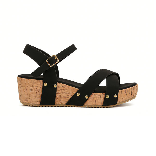 😍Last Day 70% OFF😍-Women's Retro Leather Buckle Wedge Heel Sandals