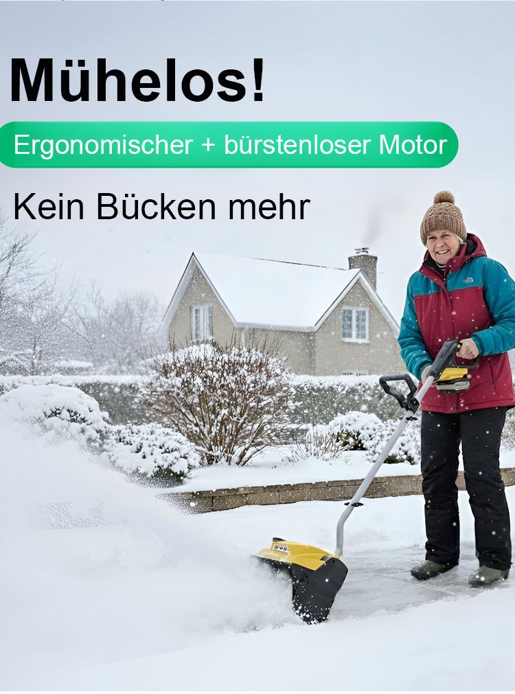 Faltbare, tragbare Schneefräse für den Hausgebrauch – in nur 1 Minute 300 m² Schnee räumen, selbst 30 cm hohe Schneeschichten sind kein Problem
