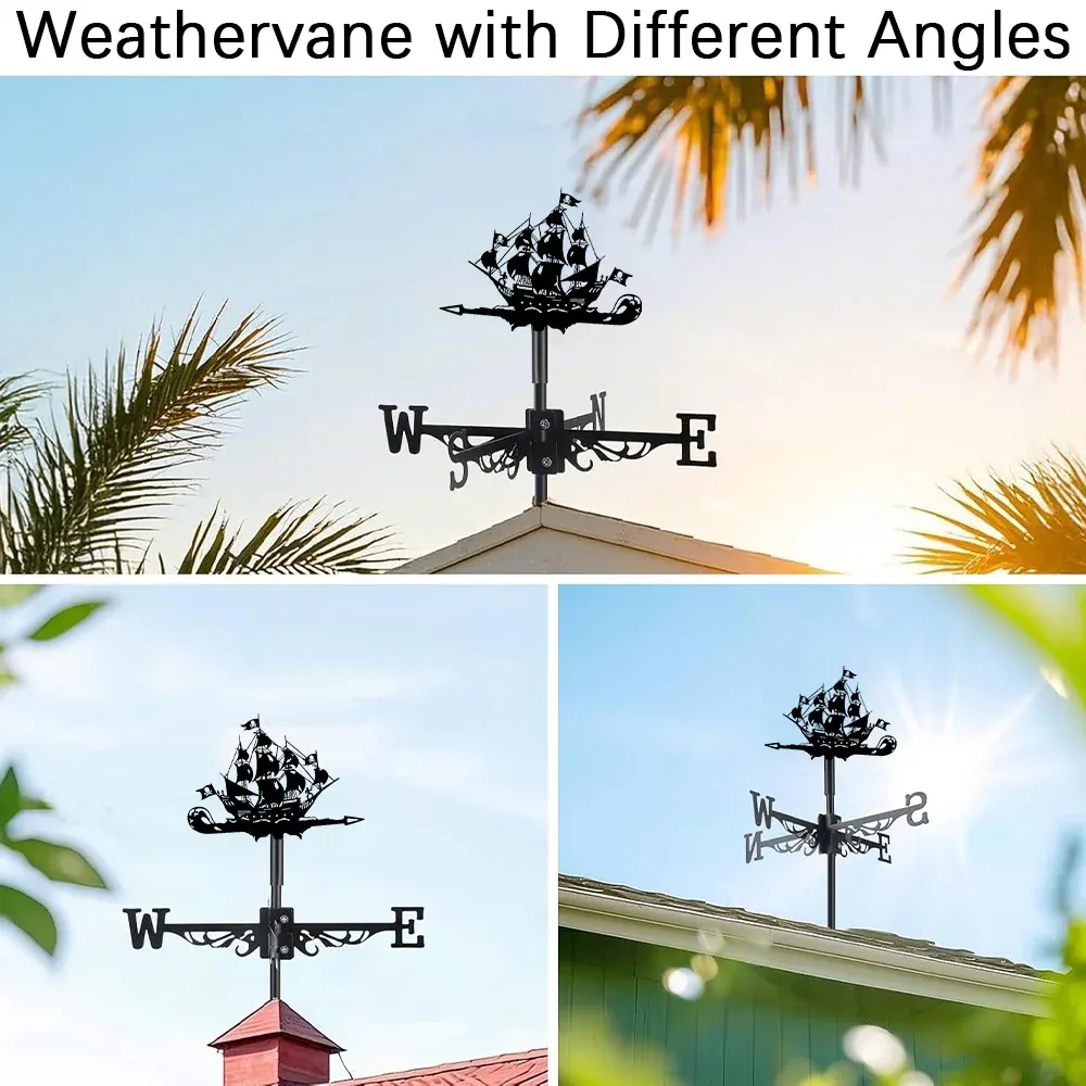 Pirate Ship Stainless Steel Weathervane
