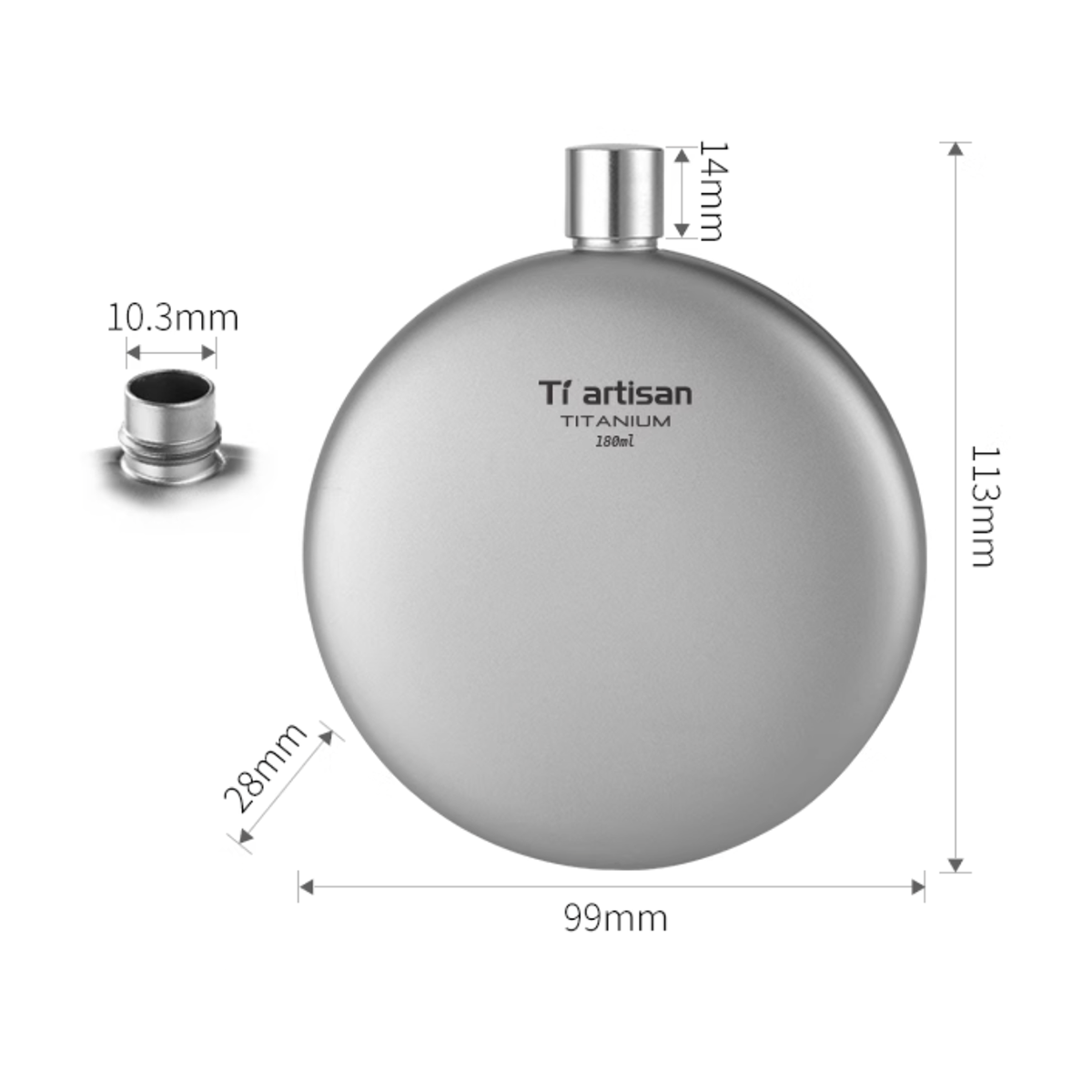 Titanium Hip Flask-kiToolab