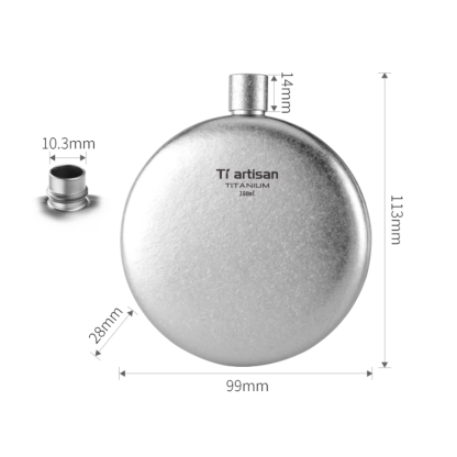 Titanium Hip Flask-kiToolab