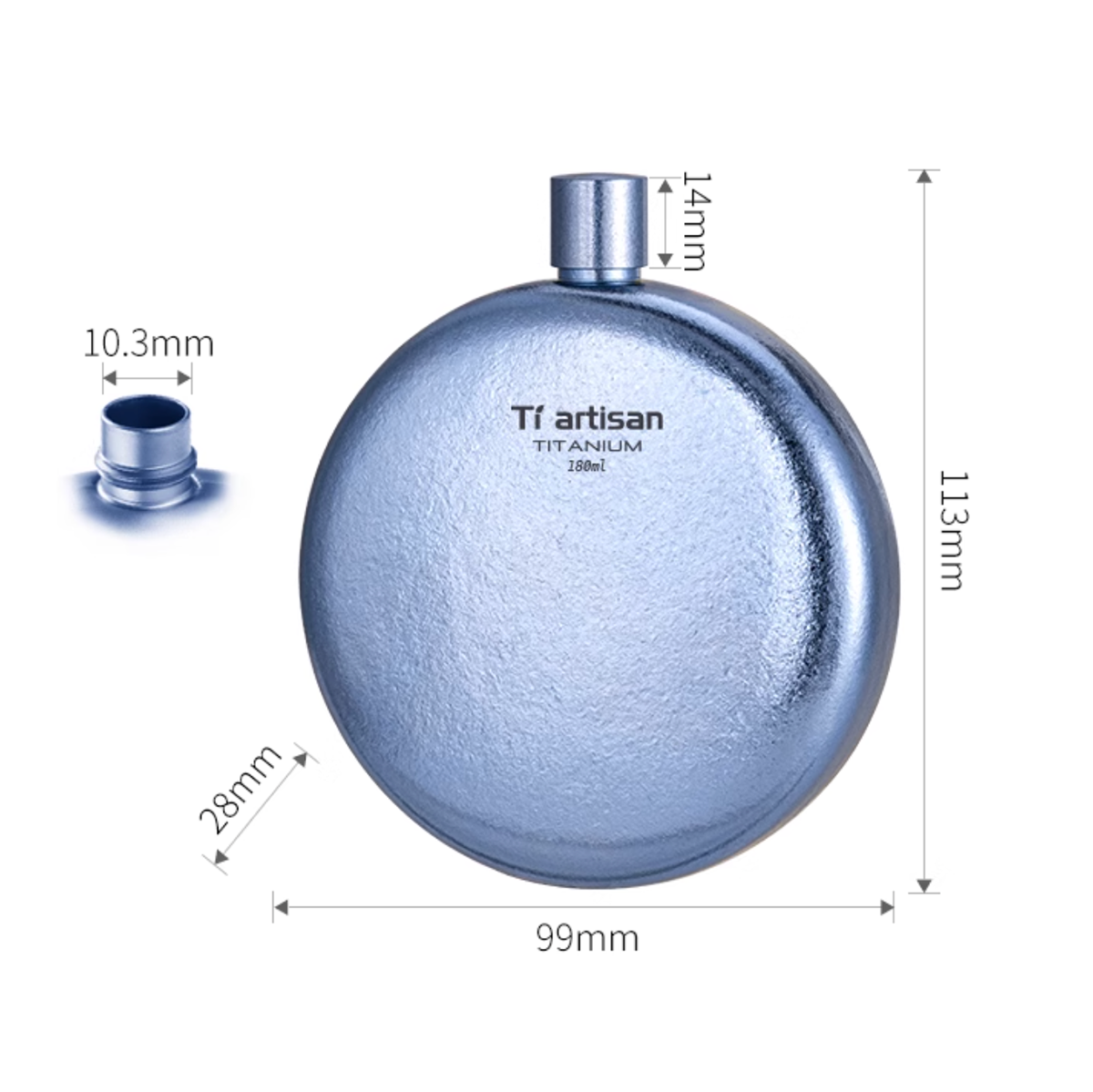 Titanium Hip Flask-kiToolab