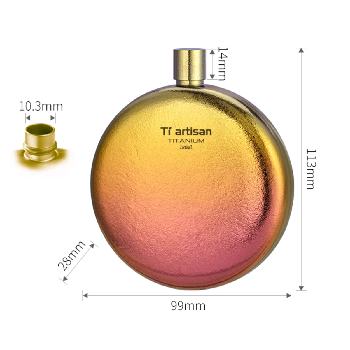 Titanium Hip Flask-kiToolab