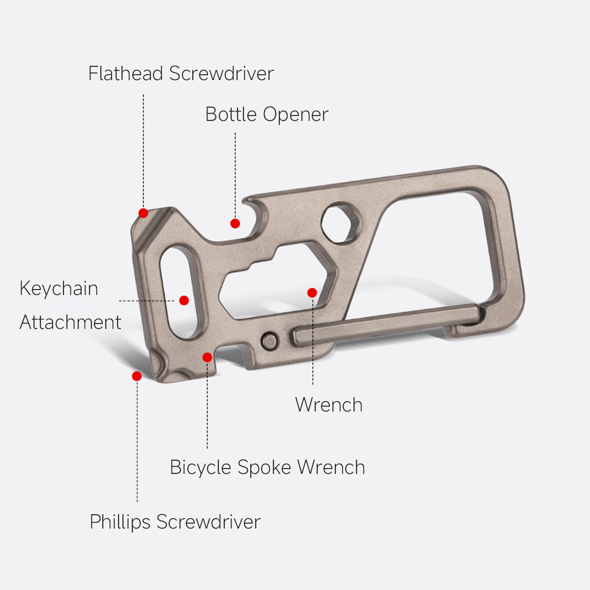Titanium Multitool Carabiner-kiToolab