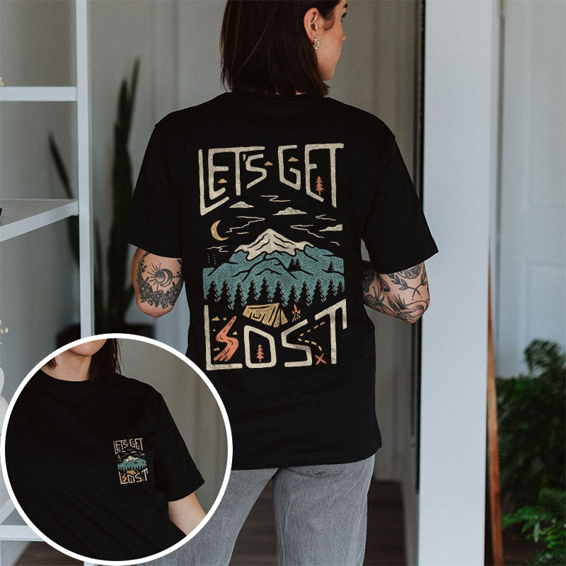 Let's Get Lost Printed Natural Landscape T-shirt