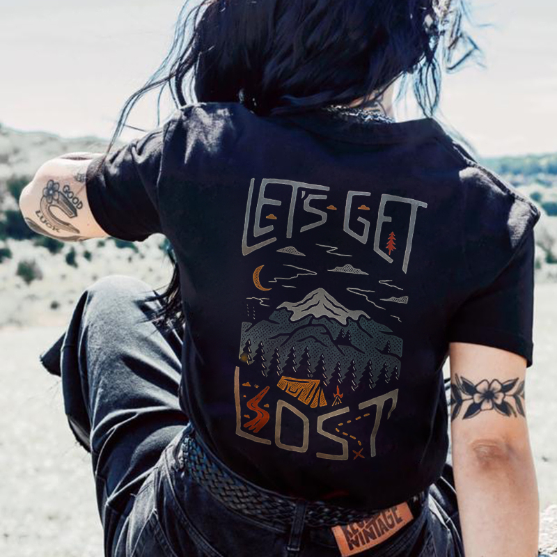 Let's Get Lost Printed Natural Landscape T-shirt