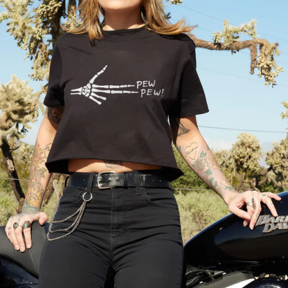 Pew Pew Skeleton Hand T-shirt