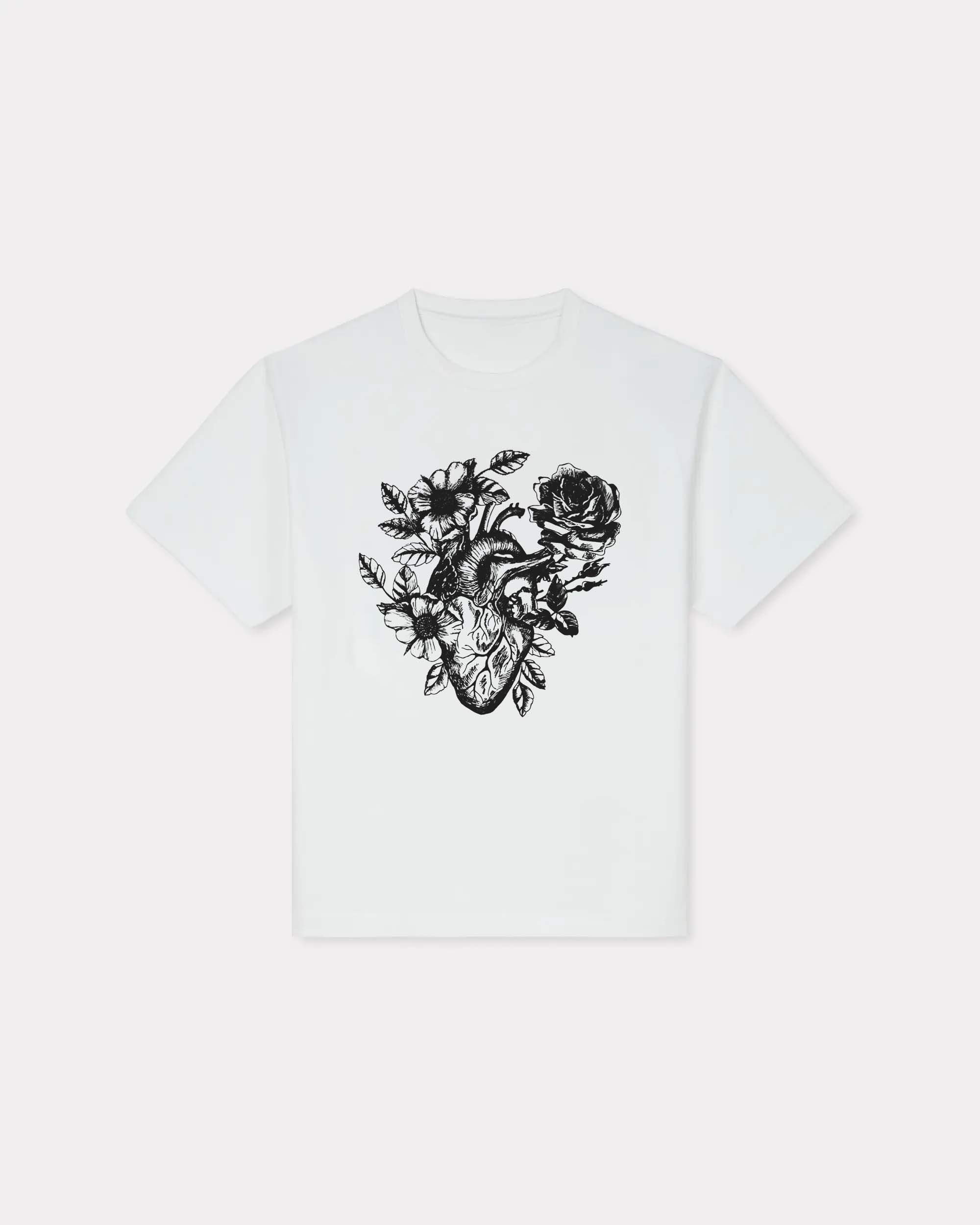 Heart Rose Print Women's T-shirt