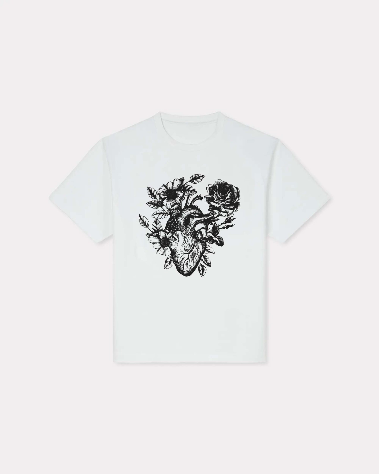 Heart Rose Print Women's T-shirt