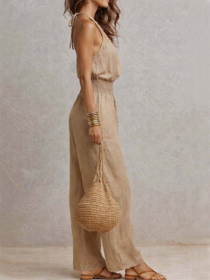 Stylish Boho Mock Neck High-waisted Jumpsuit