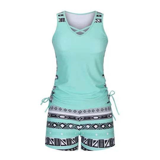 Women’s Printed Tankini Swimsuit Set