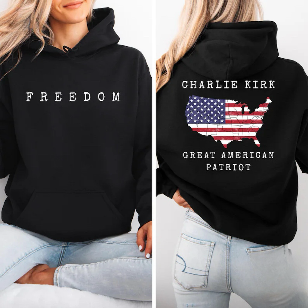 Great American Patriot Charlie Kirk Freedom Hoodie