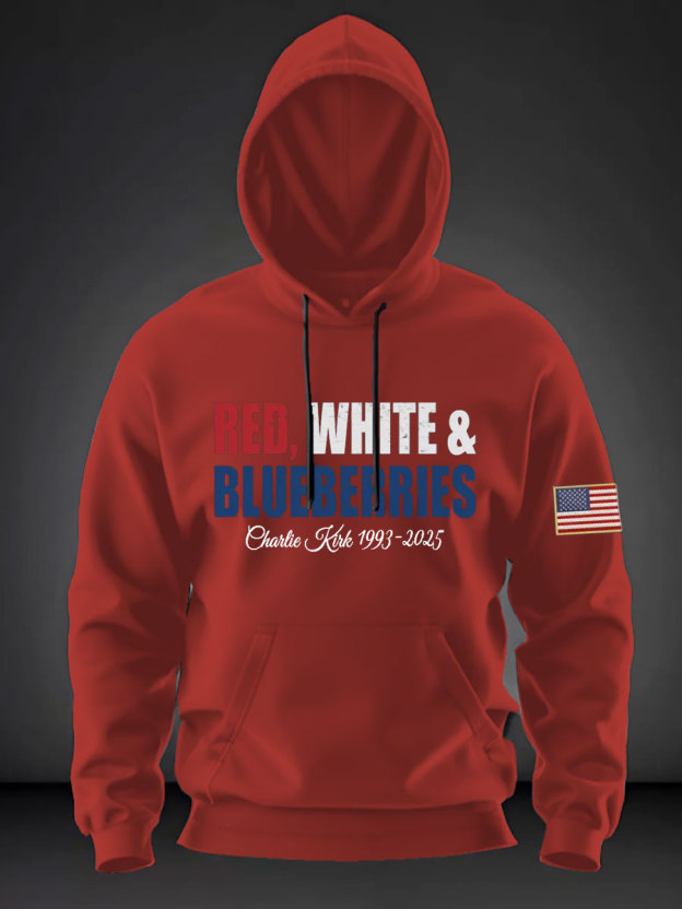 Red, White & Blueberries: Charlie Kirk 1993 - 2025 Hoodie
